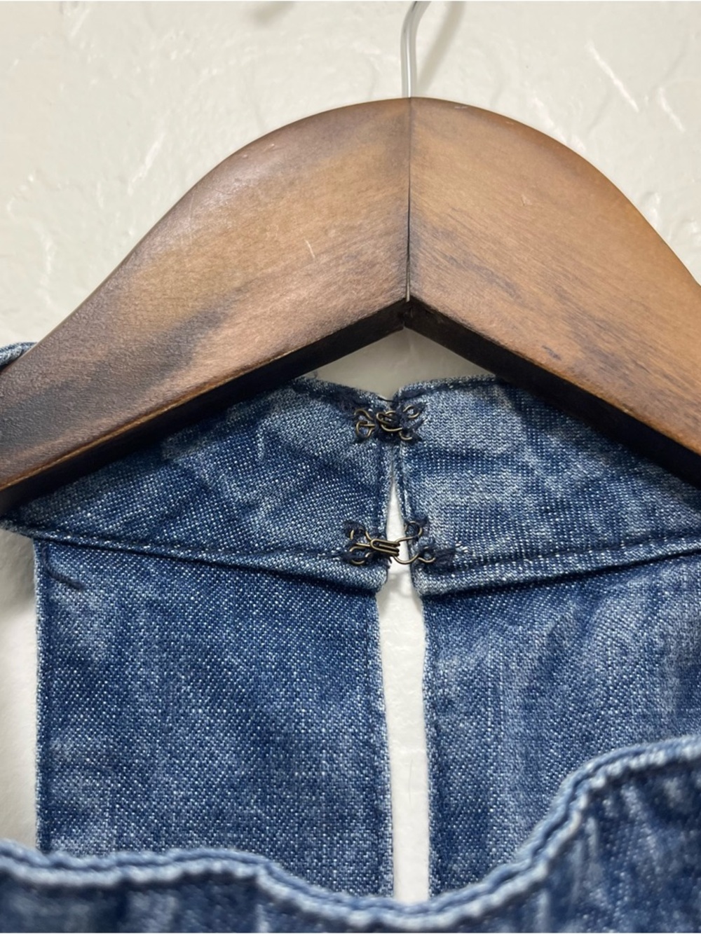 Free People Rising Sun Mini Denim Halter Dress Sz XL - Picture 4 of 12